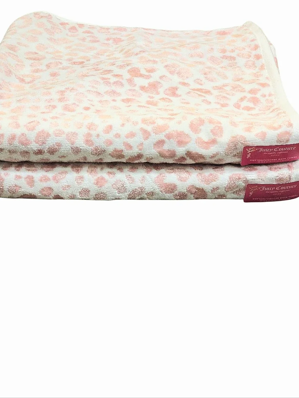 Juicy Couture Home Pink Leopard Print Bath Towel Set